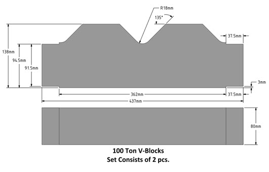 Heavy-Duty V-Block Set for 100 Ton Presses – Engineered for Ultimate Precision and Load-Bearing Capacity in Industrial Applications