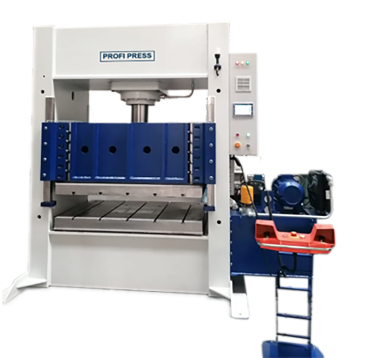 Heated Platen Press with Touchscreen HMI to control stroke, pressure, and heating elements.