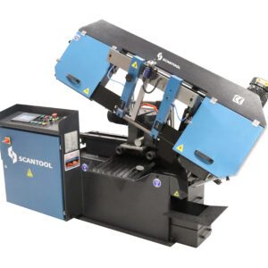 SCANTOOL BE 320E AUTO Pivot type fully automatic bandsaw with PLC controller & roller table.