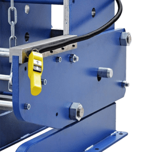 Pushbutton control to control the up and down movements of the main press piston replaces the joystick that moves the cylinder up and down on standard presses
