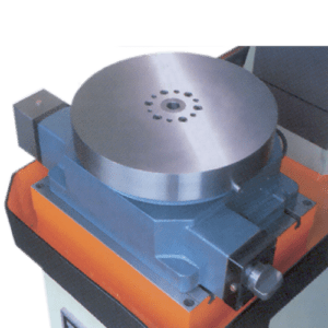 Rotary indexing table for ERLO pillar drills, offering precise indexing for drilling and tapping operations.