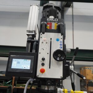 Erlo TSA series pillar drill with advanced HMI-controlled Z-axis for precision drilling.