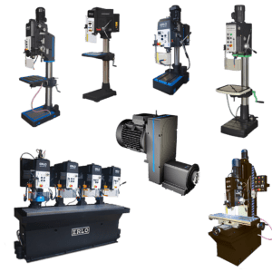 PIlalr drill collage of drill presses offered by The Workshop Press Company from manual to fully automated.