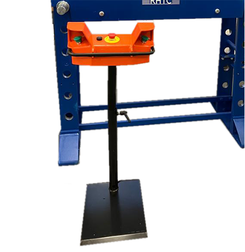 Palm button push button piston control for motorised workshp presses.