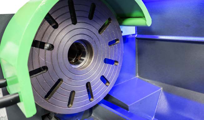 Dawg Face Plate for the LT 460/1500 Precision Metal Lathe with 460 mm Swing and 1500 mm Centres frontal view