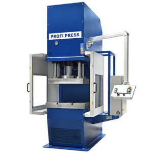 High-speed PPCU-HS series C-frame press with a 50 to 150 ton standard capacity, featuring robust construction and advanced safety features.
